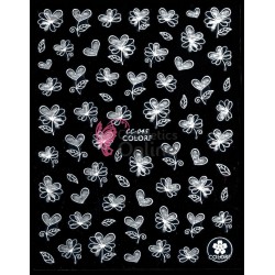 Stickere 3D pentru unghii Albe Carving Cod CC045